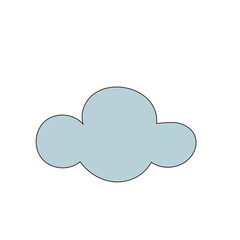 Simple Graphic Clod Icon. Summer Bright Sky Weather Symbol Decorative Funny Shape. Weather Element
