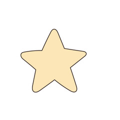Simple Soft Yellow Star Icon. Magic Star Ray Shape Decoration. Sweet dream and Good Night Symbol. Baby Nursery Wallpaper or Poster Decor.