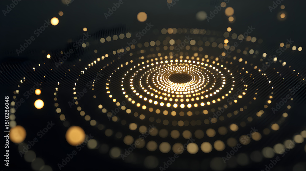 Aufkleber ethereal circles of light: a mesmerizing display of concentric circles crafted from shimmering, lumi