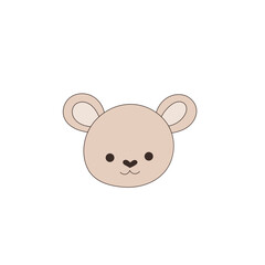 Fototapeta premium Simple Childish Doodle Teddy Bear Character Icon. Cartoon Small Funny Animal Toy Pet Art. 