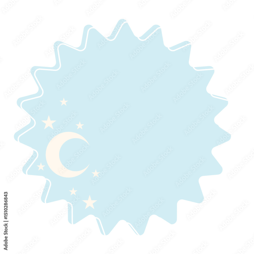 Poster graphic baby speech bubble soft colored backdrop icon. pastel childish dreamy symbol silhouette. dra
