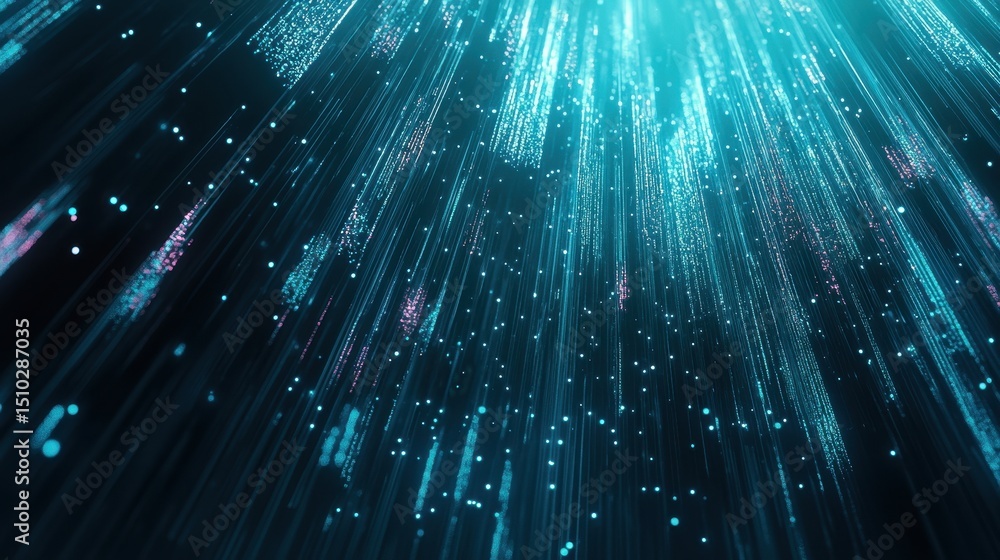 Poster digital data stream: the image displays a mesmerizing representation of digital information coursing