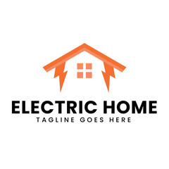 Electric home logo template, Energy house logo, smart home