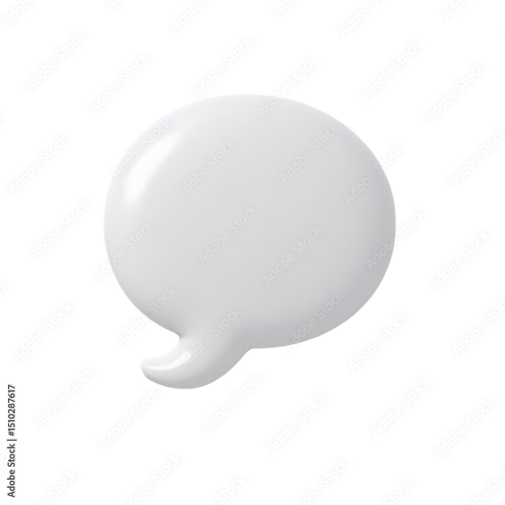 Poster white speech bubble isolated on transparent background for messaging