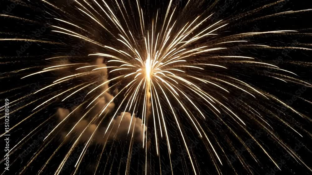 Aufkleber fireworks exploding in night sky with vibrant light patterns