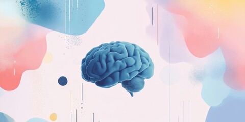 Thinking Inside The Box: A dynamic artistic representation of the human brain, illuminated against a backdrop of colorful organic shapes. Reflecting the essence of intellect and imagination.
