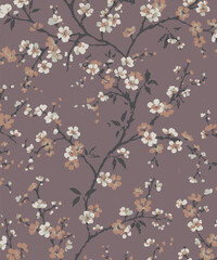 Big flowers pattern, upscale floral pattern. graphical textures floral, trendy colors pattern , flowers background with leaves. vector illustration.