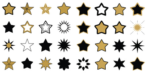 Huge collection of stars. Star vector icons.