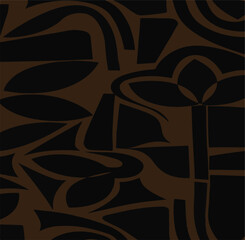 Modern colorful tropical floral pattern. Cute botanical abstract contemporary seamless pattern. Hand drawn unique print.