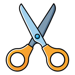 Pair of open professional scissors for precision cutting