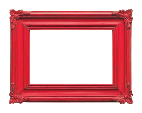 PNG Rectangle vintage picture framed mockup red decorative decoration.