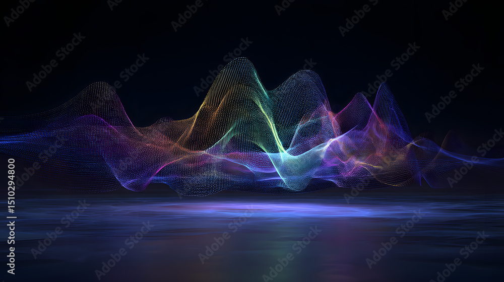 Poster abstract colorful wave: an ethereal abstract artwork featuring vibrant, flowing waves of color again