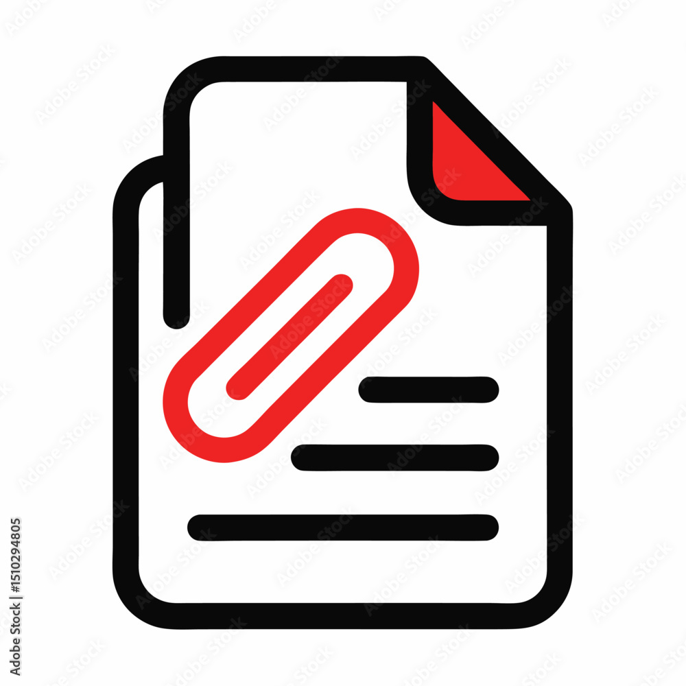 Poster attached document icon red paperclip file attachment