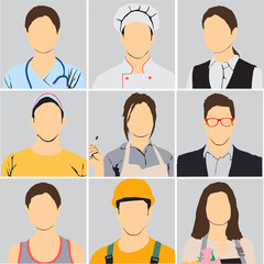 People occupation profile different profession vector illustration 