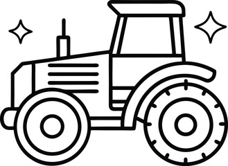 Minimalist Tractor Line Art – Rustic USA Farming