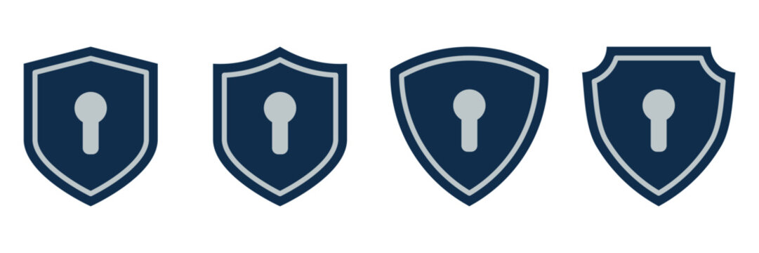 Colored Shield Icon with Keyhole Symbol. Digital Protection Emblem for Cyber Security, Privacy Lock, Login Safety, and Data Access Interface