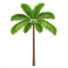 Obraz premium Lush Green Palm Tree on White Background
