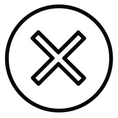 Obraz premium Bold black x mark in circle icon graphic design element