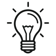 Bright idea lightbulb icon inspiration innovation concept