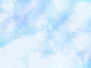 梅雨時のアジサイ・曇り空・雨空・星空イメージの幻想的な背景素材。水彩風テクスチャー。筆のタッチ。水彩の柔らかなにじみ。しっとり感。