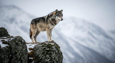 Fototapeta premium wolf in winter