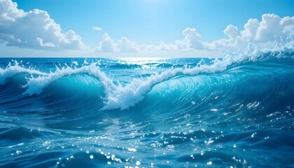 Obraz premium Ethereal Wispy Cloud Forming Mystical Creature Shape in Blue Sky – Generative AI