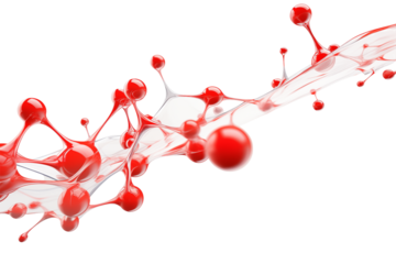 Red Molecular Structure: Abstract Science Background for Presentations & Designs isolated on transparent background png