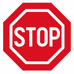 stop sign isolated on white