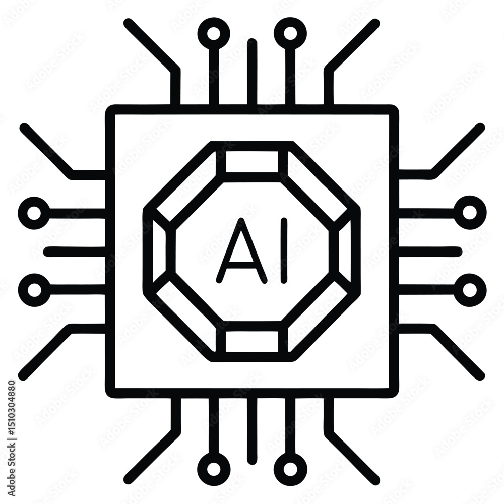 Poster ai microchip technology artificial intelligence circuit board