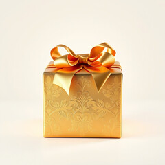 A beautiful golden gift box design with a white background color.