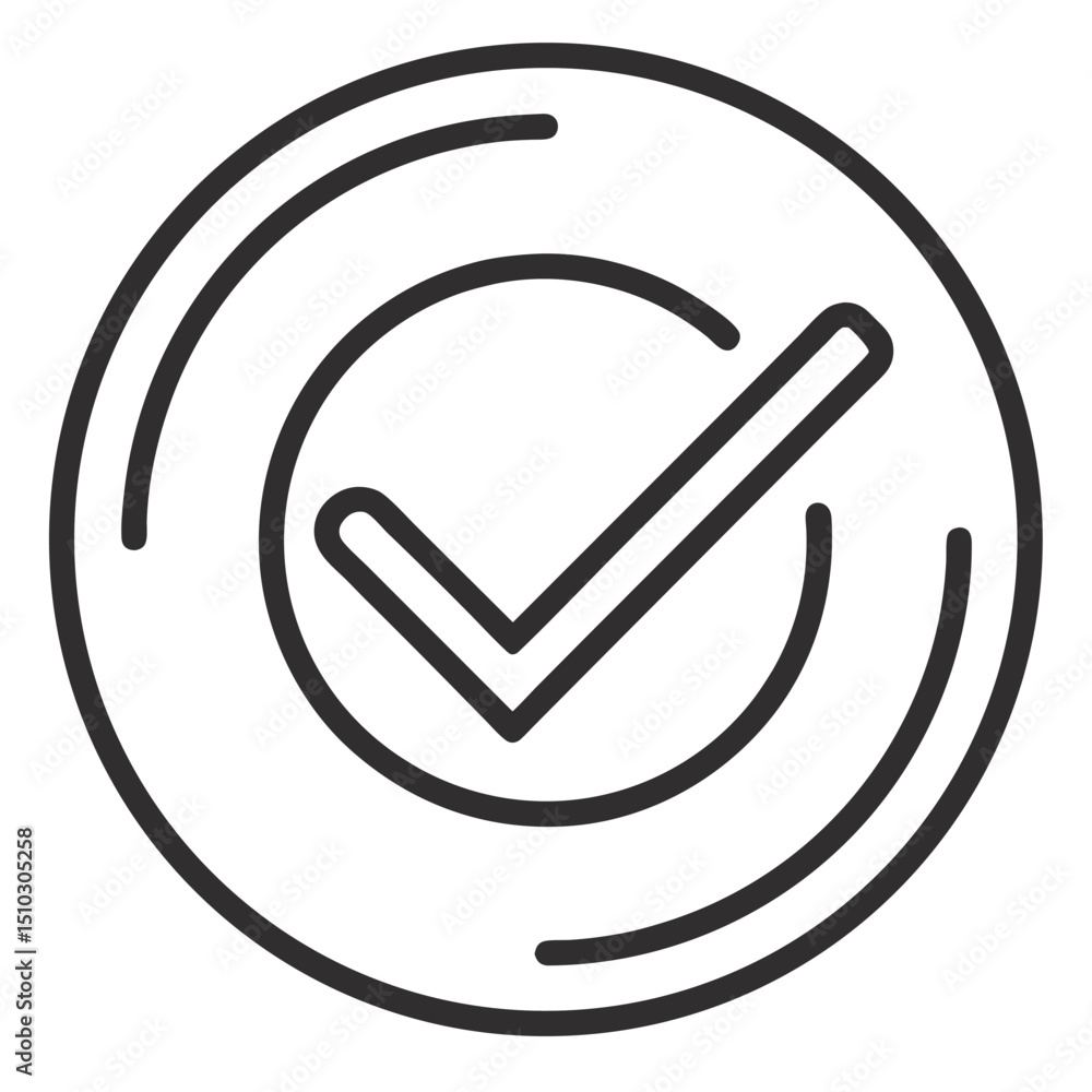 Poster approved checkmark icon in circle modern design element