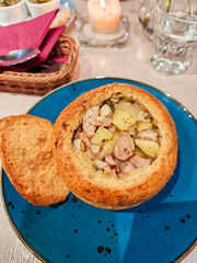 Zurek – Polish Sour Rye Soup at a restaurant