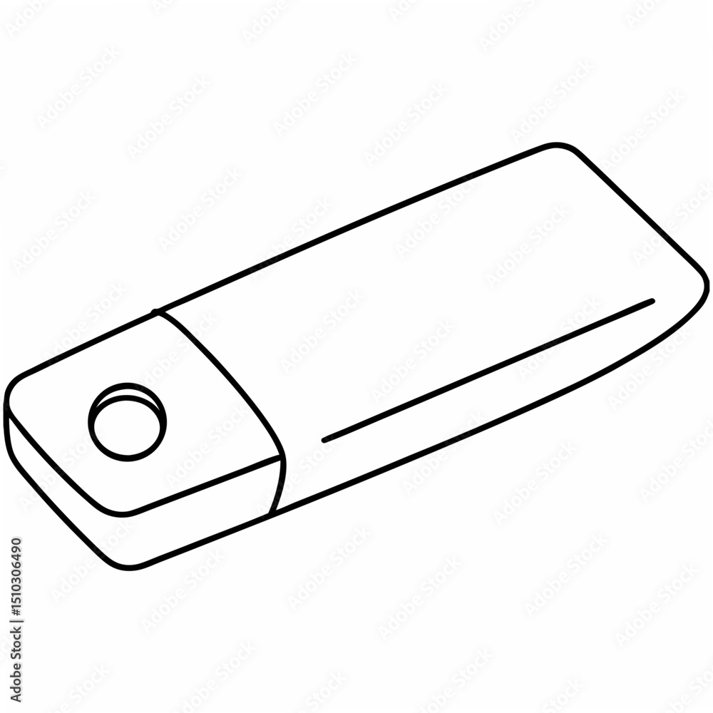 Poster isometric view of a modern usb flash drive outline with transparent background for versatile design 