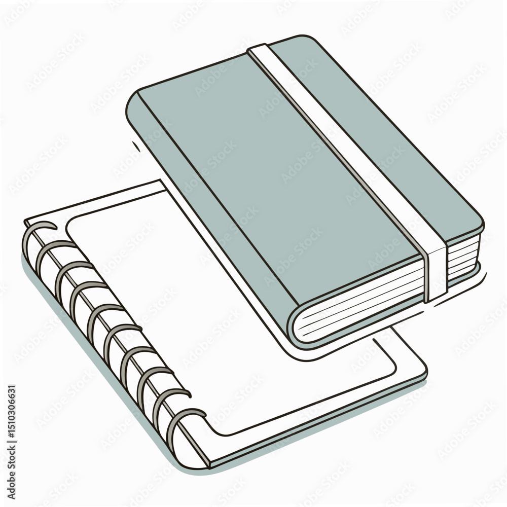Poster notebooks illustration with transparency suitable for stationary design projects and commercial use