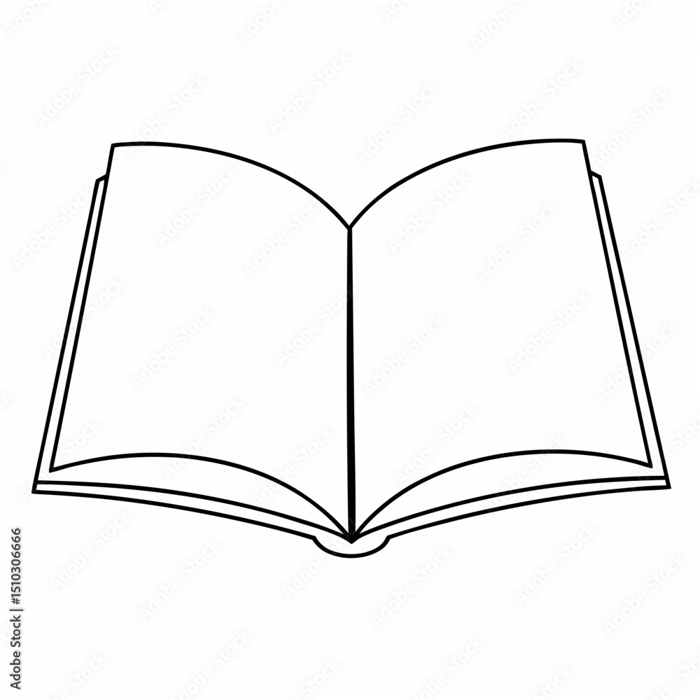 Poster open book outline illustration suitable for education knowledge and learning concepts with transpare