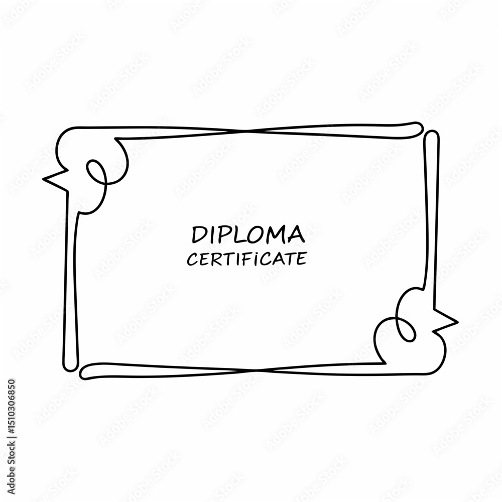 Poster simple outline diploma certificate design in black and white with transparent background for versati