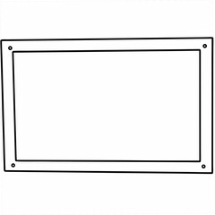Simple outline artwork of a rectangular frame with rounded corners and transparent center on a white background