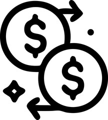 icon illustration of a banking transaction concept, featuring a credit card, currency symbols, and a secure payment confirmation. The design represents financial transactions, digital banking, and s