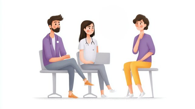 A diverse group of three individuals engaged in a meaningful conversation