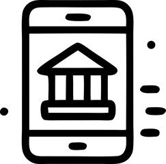 smartphone icon with a dollar symbol on the screen, representing digital banking transactions, online payments, and electronic financial services. The simple design with clean visual elements enhances