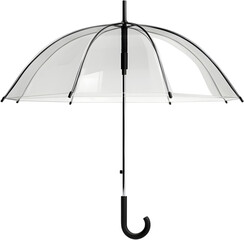 Colorful Umbrellas with Transparent Canopies PNG – Set of Four Variants Isolated on Transparent Background for Rain Protection, Fashion Accessories, and Design Projects