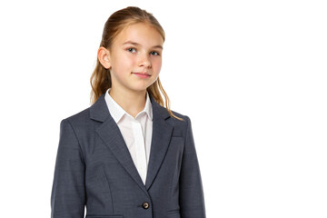 portrait of a young business girl isolated