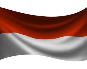 3d flag of indonesian
