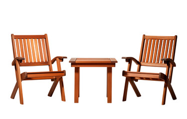 Wooden Bistro Set: Isolated on transparent background png 