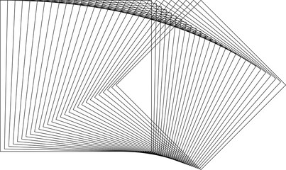 Naklejka premium Square dynamic geometric shapes. Overlapping line elements