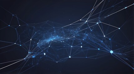 Abstract Data Visualization: AI Network, Digital Transformation (Blue)