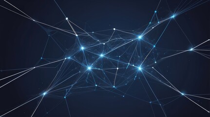 Abstract Data Visualization: AI Network, Digital Transformation (Blue)