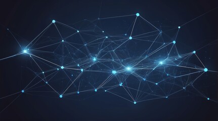 Abstract Data Visualization: AI Network, Digital Transformation (Blue)