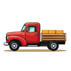 Professional Pickup Truck with Load Icon on White Background for Design Projects