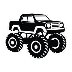 Monster truck minimalist and simple silhouette vector